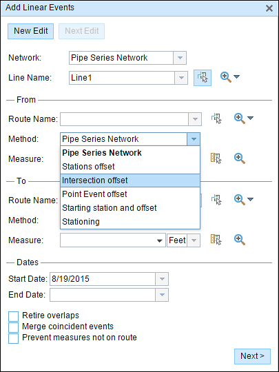 Choosing the intersection offset method